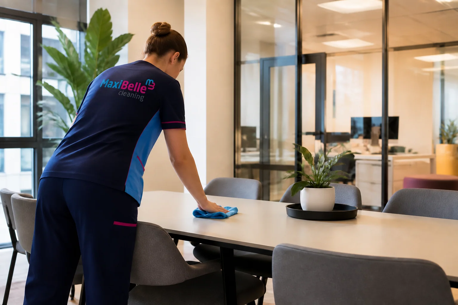 Professionele schoonmaak in een bedrijfsomgeving